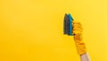 Surface cleaning houseworker hand gloves brush Royalty Free Stock Photo