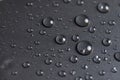 a surface covered with water drops, details of the wet part Royalty Free Stock Photo