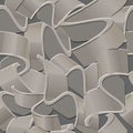 Surface 3d waves seamless pattern. Embossed 3d abstract wavy shapes ornaments. Modern geometric trendy waves background. Surface