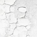 Surface damage is visible on the white wall due to its cracked texture Royalty Free Stock Photo