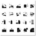 Surface disinfection glyph icons set Royalty Free Stock Photo
