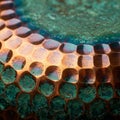 Surface featuring hexagonal patterns resembling a cobblestone Royalty Free Stock Photo