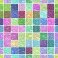 Surface floor mosaic pattern seamless background with white grout - cute pastel color - square shape