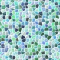 Floor marble mosaic pattern seamless background with white grout - light blue, green color Royalty Free Stock Photo