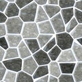 Floor marble mosaic pattern seamless background with white grout - warm gray grey color