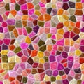 Surface floor marble mosaic seamless square background with grey grout - red, wine, burgundy, hot pink, magenta, fuchsia,