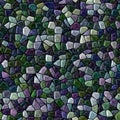 Surface floor marble mosaic seamless background with black grout - dark purple violet emerald green color Royalty Free Stock Photo