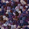 Surface floor marble mosaic seamless background with black grout - dark purple, violet, pink and blue color Royalty Free Stock Photo