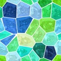 Surface floor marble mosaic seamless background with white grout - highlight blue green color Royalty Free Stock Photo