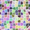 Surface floor marble mosaic seamless square background with white grout - light pastel full color spectrum - pink, violet Royalty Free Stock Photo