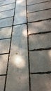 The surface of the garden pathway made of rectangular shaped stones Royalty Free Stock Photo