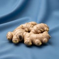 Surface. The ginger is beige with characteristic knobby and irregular Royalty Free Stock Photo