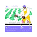 Surface irrigation systems isolated cartoon vector illustrations.