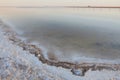 The surface of the lake with very salty water