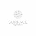 Surface logo template. Lined field abstract logo template. Royalty Free Stock Photo