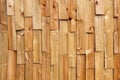 The surface is made of chopped wooden bars of natural color