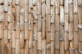 The surface is made of chopped wooden bars of natural color