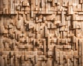 Surface made of many small light wooden cubes Royalty Free Stock Photo