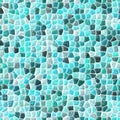 Surface marble mosaic pattern seamless background with white grout - cyan, light blue, emerald, green and turquoise color Royalty Free Stock Photo