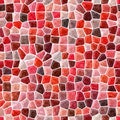 Surface marble mosaic pattern seamless background with white grout - mohogany, maroon, peach, brown, orange and red color Royalty Free Stock Photo