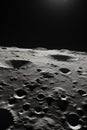 surface of moon in black open space, cosmic satellite landscape with craters Royalty Free Stock Photo
