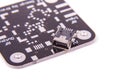 Surface mount SMD mini USB connector close up Royalty Free Stock Photo