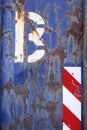 Surface of an old blue rusty container Royalty Free Stock Photo