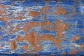 Surface of an old blue rusty container Royalty Free Stock Photo