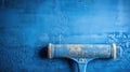surface paint roller blue Royalty Free Stock Photo