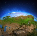 Siberia and the permafrost warming from space Royalty Free Stock Photo