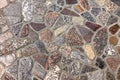 Surface of polished colored granite. Footpath, pavement of granite