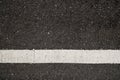 Surface rough of asphalt, Grey with white line on grainy road, Texture Background, Top view.