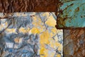 Old rusty metal background texture. grunge texture of colorful old paint surface Royalty Free Stock Photo