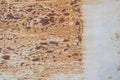 Surface of rusty iron with remnants of old paint, chipped paint, texture background Royalty Free Stock Photo