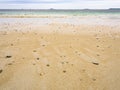 surface of sand beach in Perros-Guirec town Royalty Free Stock Photo