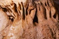 Surface of a stalagmite in Gosu limestone cave in Danyang, Korea. Royalty Free Stock Photo