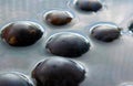 Surface tension demonstration with plums in water