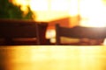 Surface top of wood table with blur reflection light in bar bac Royalty Free Stock Photo
