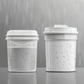 The surface of two clear plastic containers is wet with water droplets Royalty Free Stock Photo