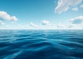 The surface and underwater of a blue ocean or sea with both sunny and cloudy skies Royalty Free Stock Photo