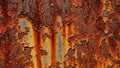 Surface with vibrant orange and brown rust patterns covering Royalty Free Stock Photo