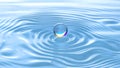 The surface of the water. Art background. Trending 3d motion design. The rainbow drop turns into a cube 3D illustration