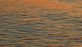 Surface Water Of Sea Or Ocean At Sunset Time With Golden Light. Rippled Surface Of Orange And Teal Tones Sea Water In Royalty Free Stock Photo