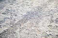 Surface of the winter footpath in Finland Royalty Free Stock Photo
