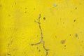 Surface of Yellow Cement wall with Crack wall texture background Royalty Free Stock Photo