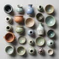 Surfaces highlighting different pottery techniques and artistic Royalty Free Stock Photo