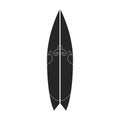 Surfboard black vector icon.Black vector illustration surf Isolated illustration of surfboard icon on white background.