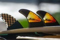 Surfboard Fins Lit From Behind The Sun In Indonesia