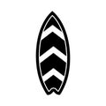 Surfboard icon silhouette, surfboard symbol Royalty Free Stock Photo