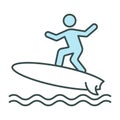 Surfboard icon vector design template basic RGB. Royalty Free Stock Photo